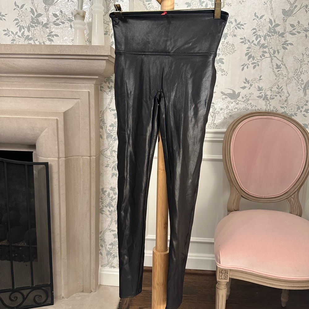 SPANX Black Faux Leather Leggings